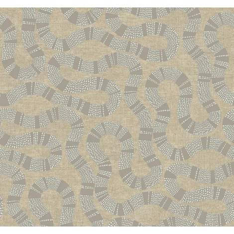 York Barna modern vlies tapéta kígyózó mintával Ophidia Taupe 68,58 cm X 8,22 m
