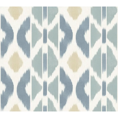 York Ikat mintás kék vlies tapéta Patan Denim 68,58 cm X 8,22 m