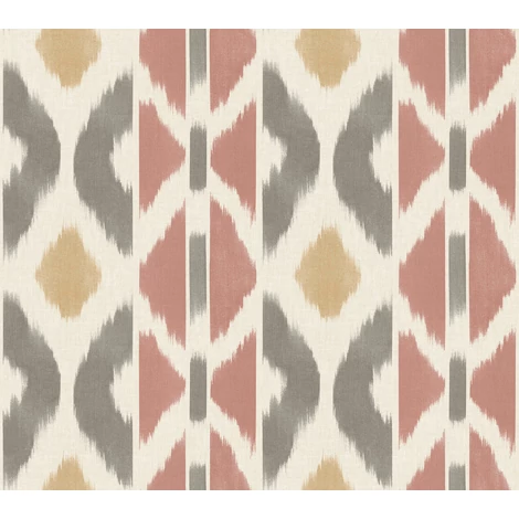 York Ikat mintás piros-szürke vlies tapéta Patan Sedona 68,58 cm X 8,22 m