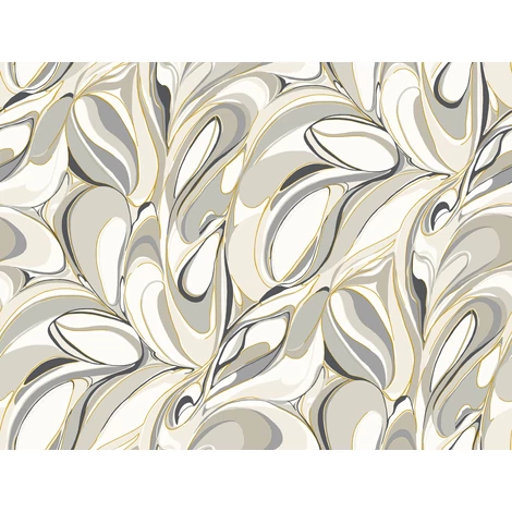 York Absztrakt mintás szürke-fekete vlies tapéta arany részletekkel Achate Black/Grey 68,58 cm X 8,22 m