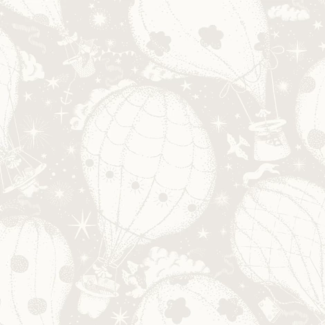 York Hőlégballonos szürke vlies gyerek tapéta Ballongerna Grey 53 cm X 10 m