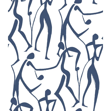 York Táncoló alakok kék vlies tapéta Joyful Dancers Ultramarine 52 cm X 10 m