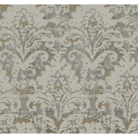 York Barokk mintás szürkésbarna-arany vlies tapéta Velvet Crush Damask Taupe & Gold 68,58 cm X 8,22 m