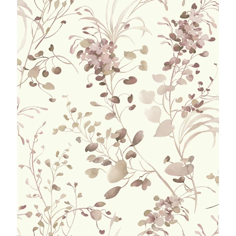 York Modern lila-barna vlies tapéta Spring Whispers Soft Blush 52 cm X 10 m