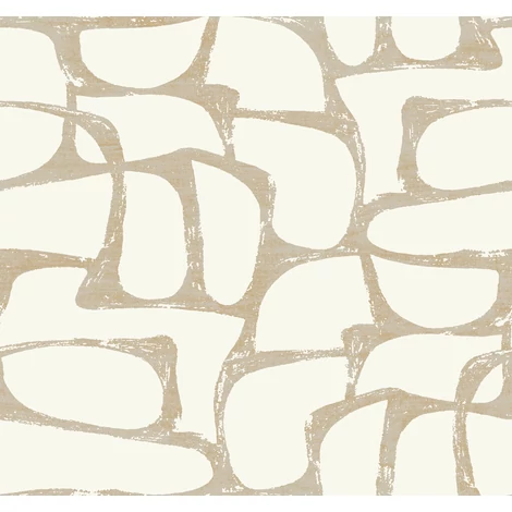 York Elegáns absztrakt fehér-arany vlies tapéta Craftsman Geometric White & Gold 68,58 cm X 8,22 m