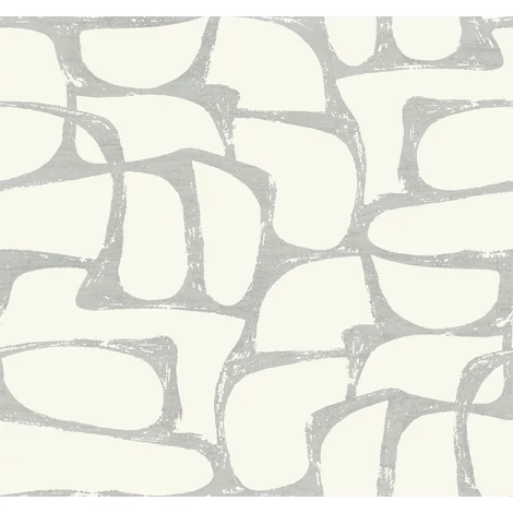 York Elegáns absztrakt fehér-ezüst vlies tapéta Craftsman Geometric White & Silver 68,58 cm X 8,22 m