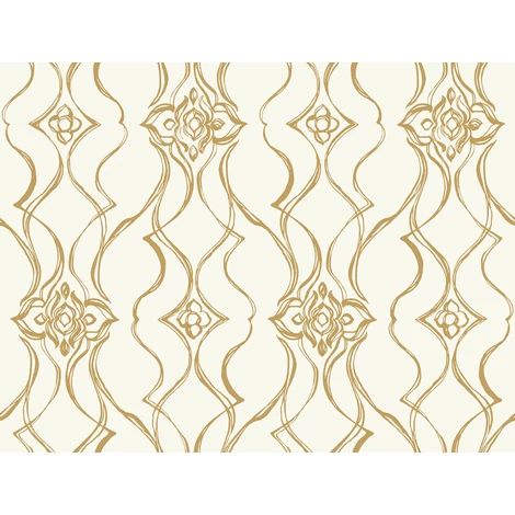 York Elegáns fehér-arany vlies tapéta Pirouette White-Gold 68,58 cm X 8,22 m