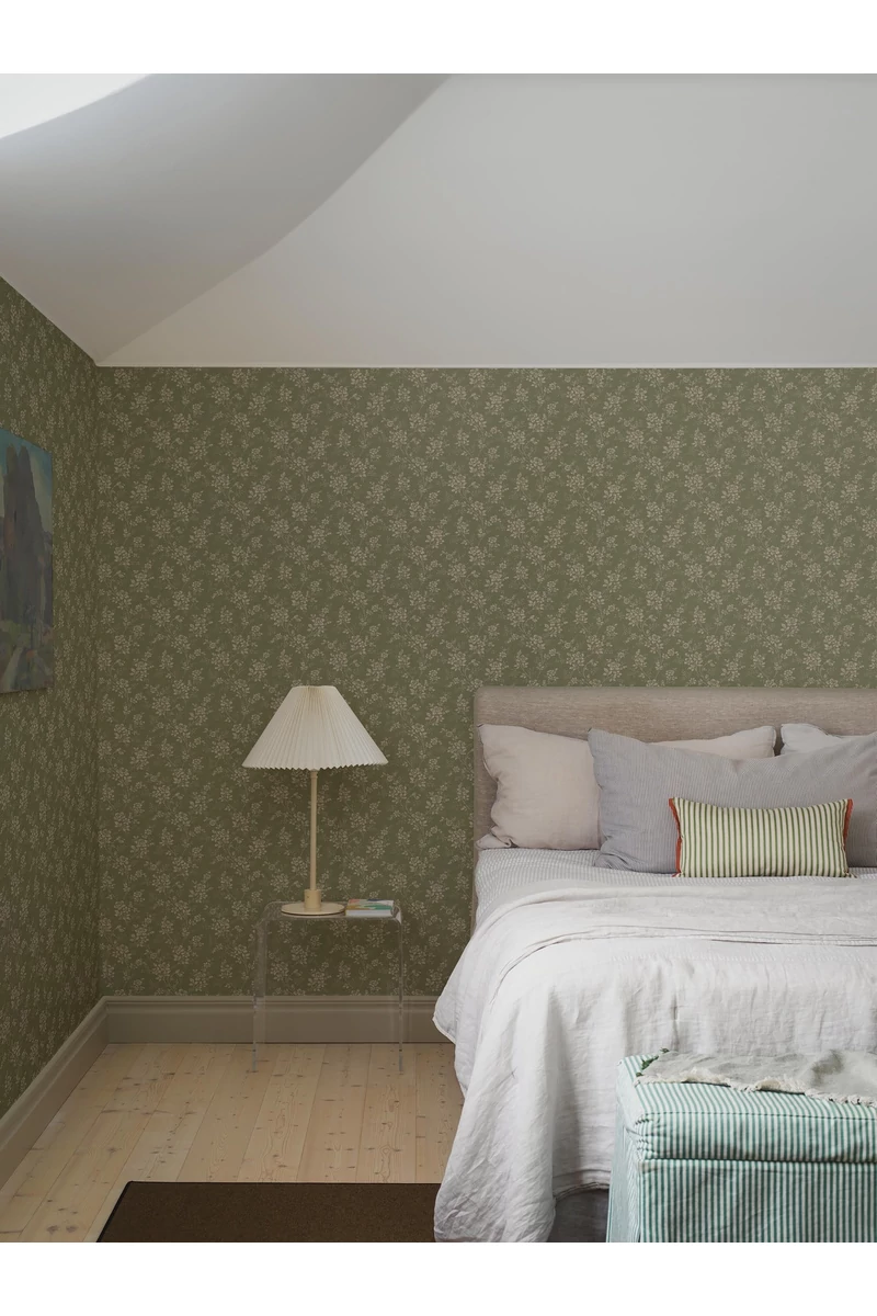 Boras Pöttyös virágos zöld vlies tapéta Hip Rose Green 53 cm X 10 m