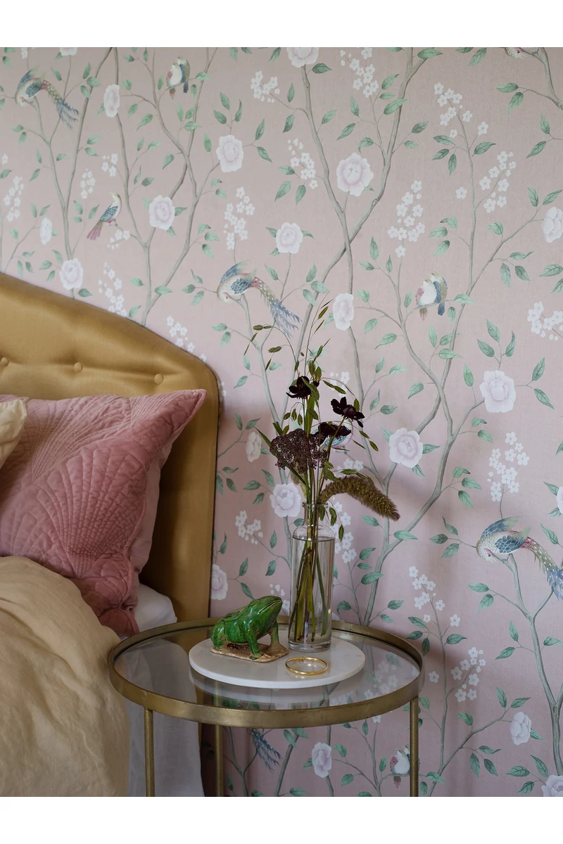 Boras Romantikus madaras virágos rózsaszín vlies tapéta Paradise Birds Pink 53 cm X 10 m