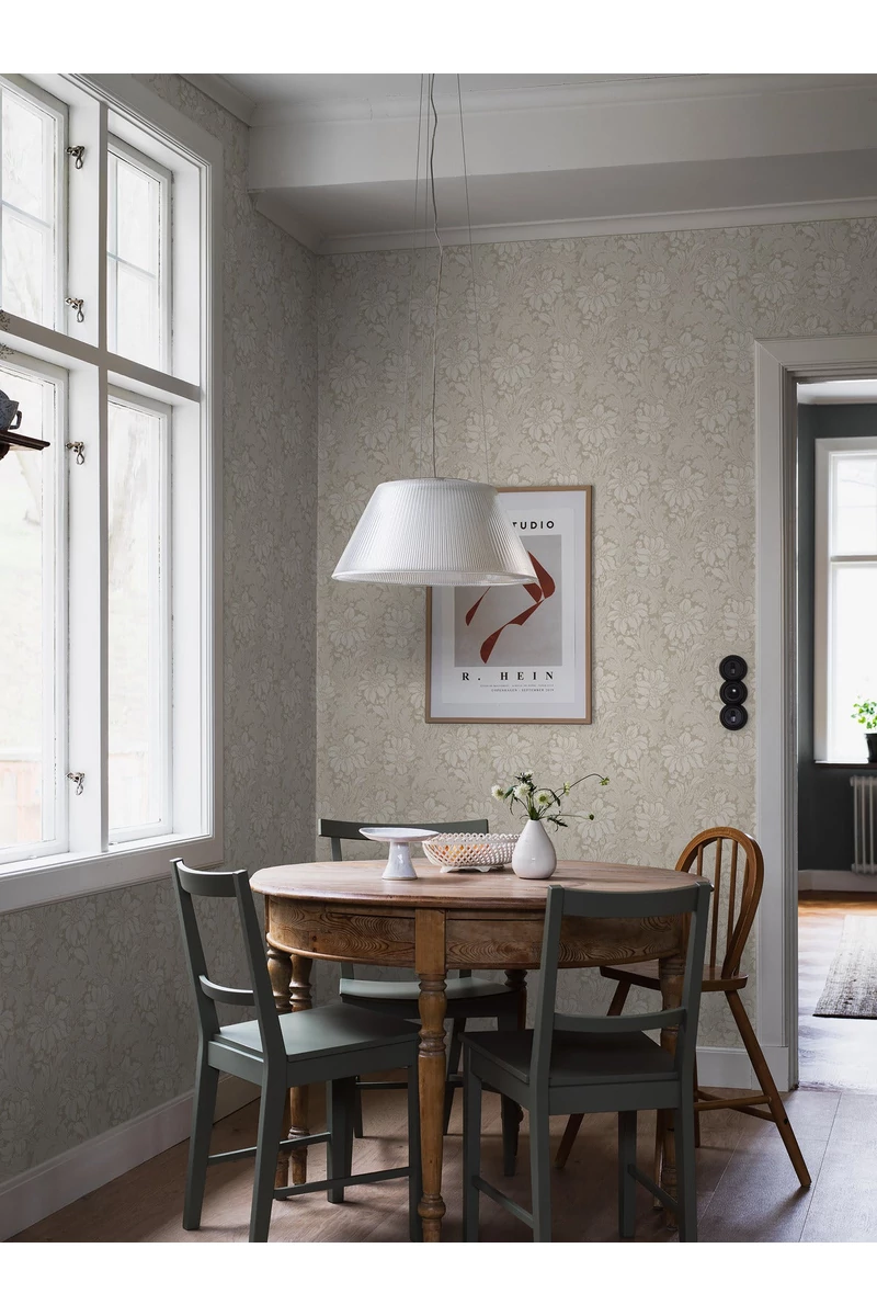 Boras Vintage virágos bézs vlies tapéta Acanthus Beige 53 cm X 10 m