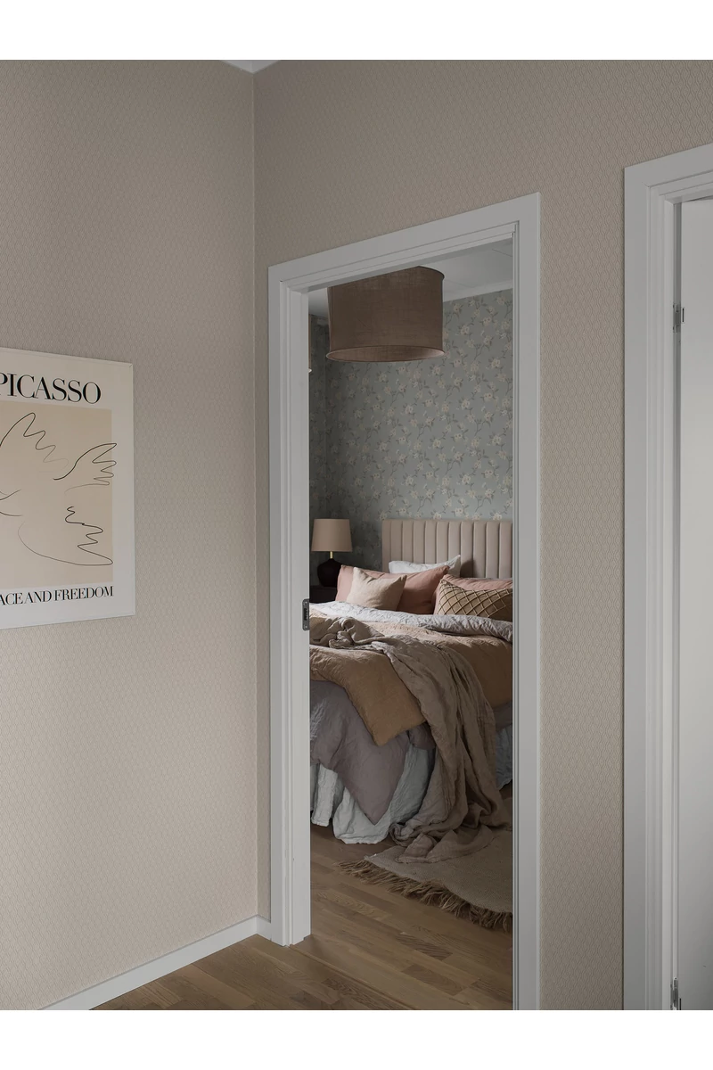 Boras Hullámos skandináv bézs vlies tapéta Moa Brown 53 cm X 11 m