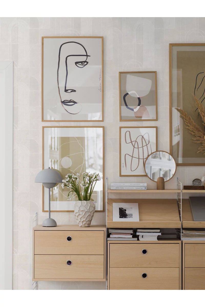 Boras Geometriai mintás modern szürke vlies tapéta Sjöhagen Grey 53 cm X 10 m