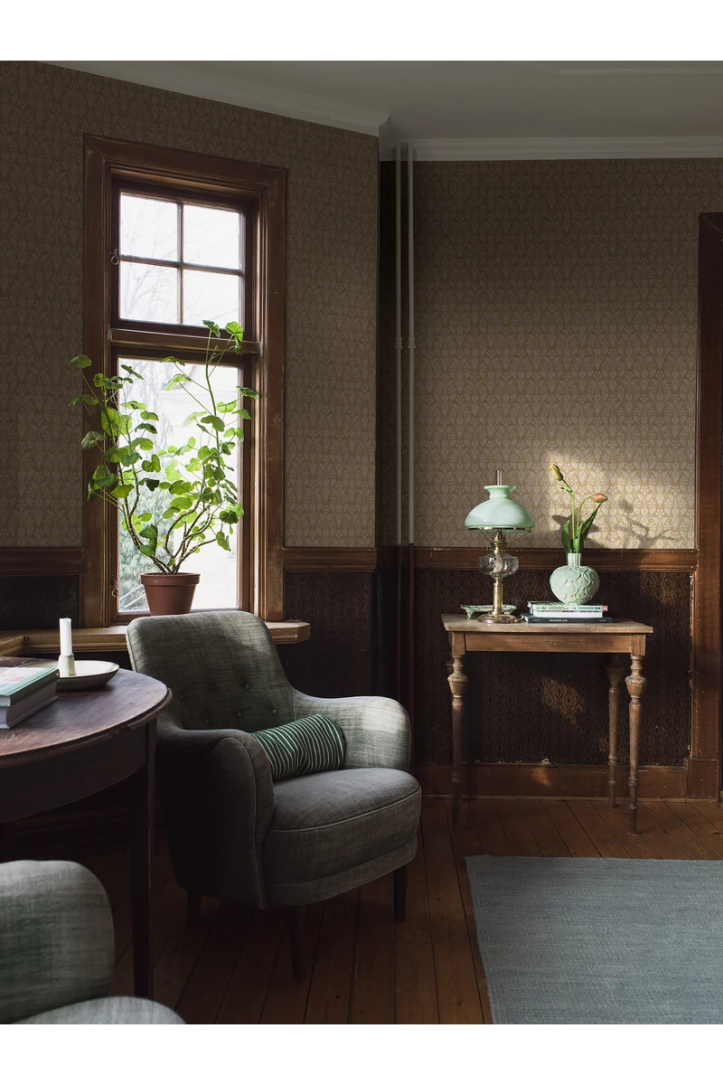 Boras Skandináv virág mintás sárga vlies tapéta Nora Yellow 53 cm X 10 m