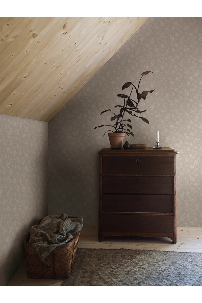 Boras Pöttyös virágos bézs vlies tapéta Hip Rose Beige 53 cm X 10 m