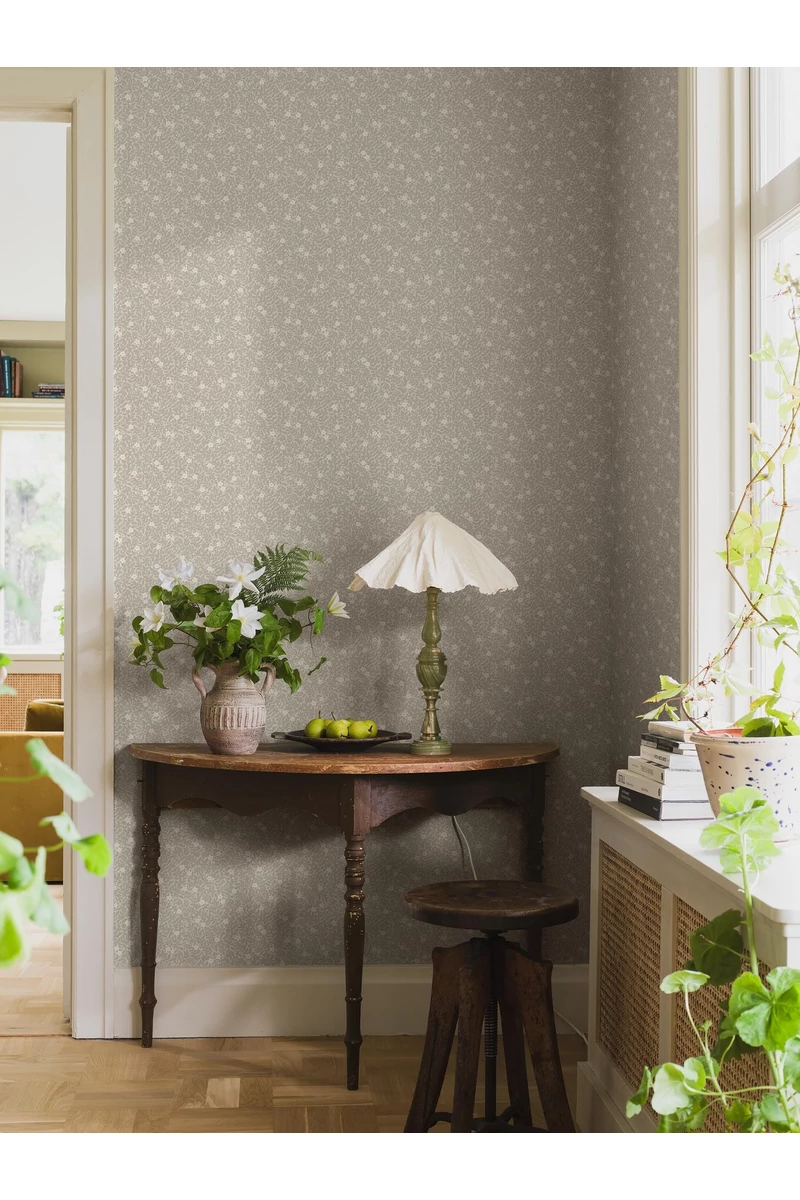 Boras Apró virágos zöld vlies tapéta Myrten Green 53 cm X 10 m