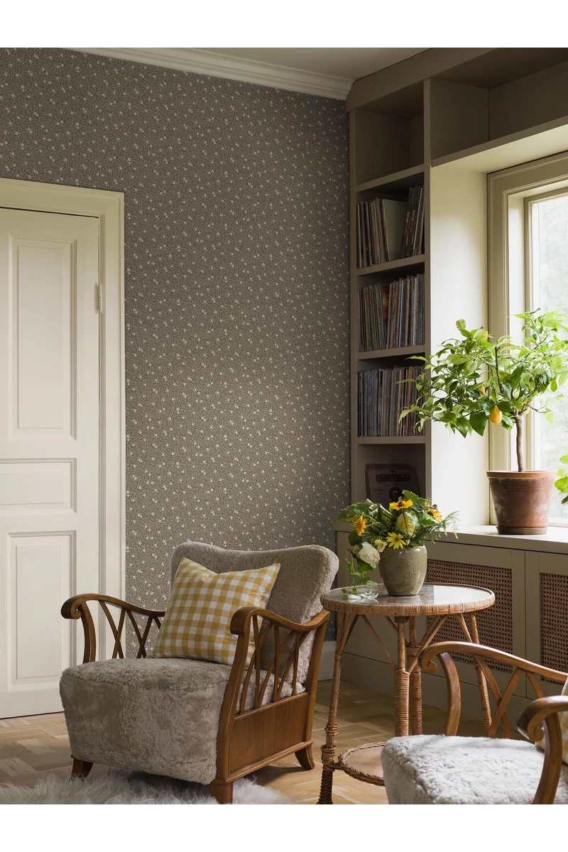 Boras Apró virágos zöld vlies tapéta Myrten Green 53 cm X 10 m