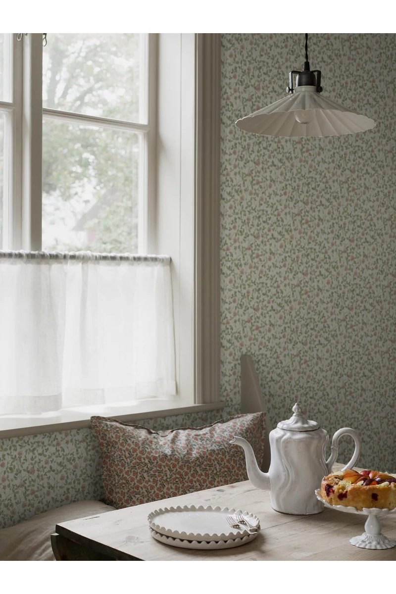 Boras Skandináv levél mintás rózsaszín vlies tapéta Klöver Pink 53 cm X 10 m