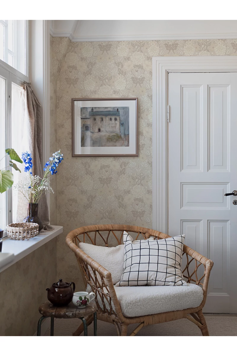 Boras Dália mintás bézs vlies tapéta Dahlia Garden Beige 53 cm X 10 m