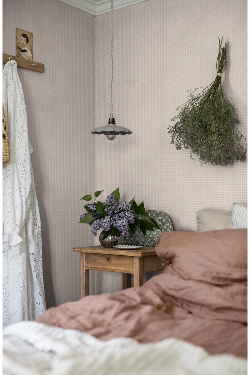 Boras Kockás klasszikus rózsaszín vlies tapéta Picnic Check Pink 53 cm X 10 m