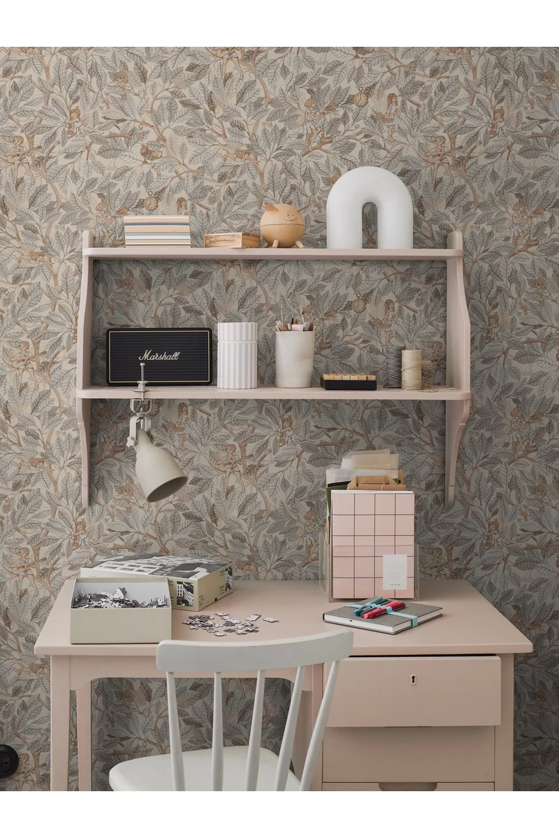 Boras Tündérkés bézs vlies tapéta Fairies Grey 53 cm X 10 m