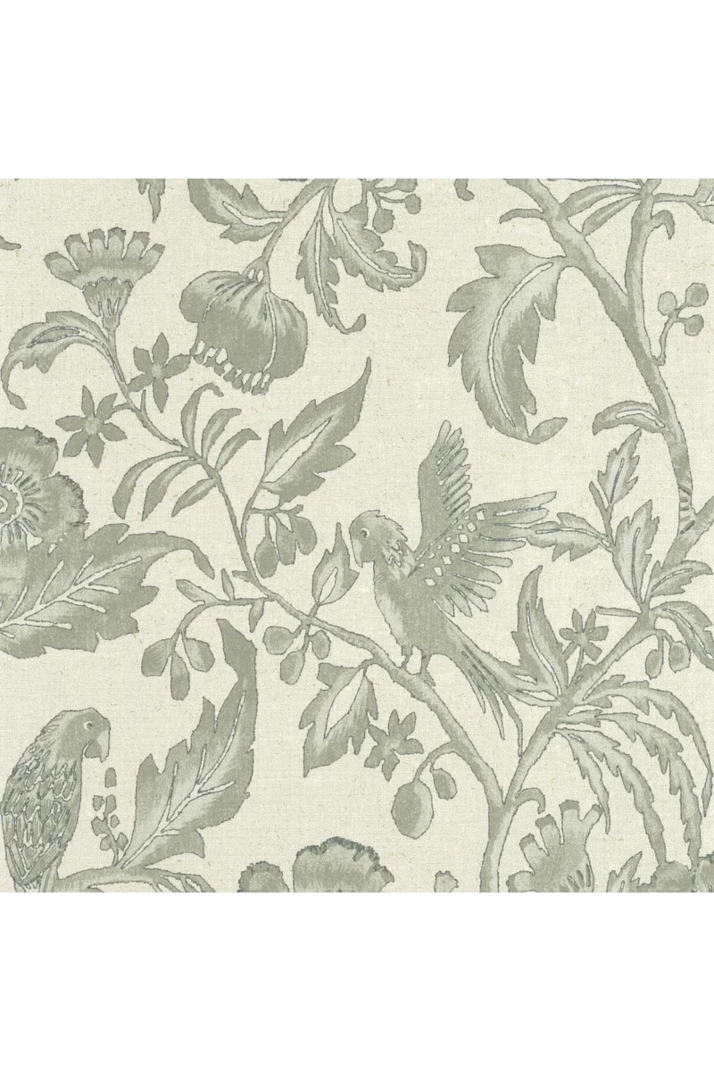 Casadeco Indamintás zöld vinyl tapéta papagájokkal Etourneau Vert Sauge 53 cm X 10 m