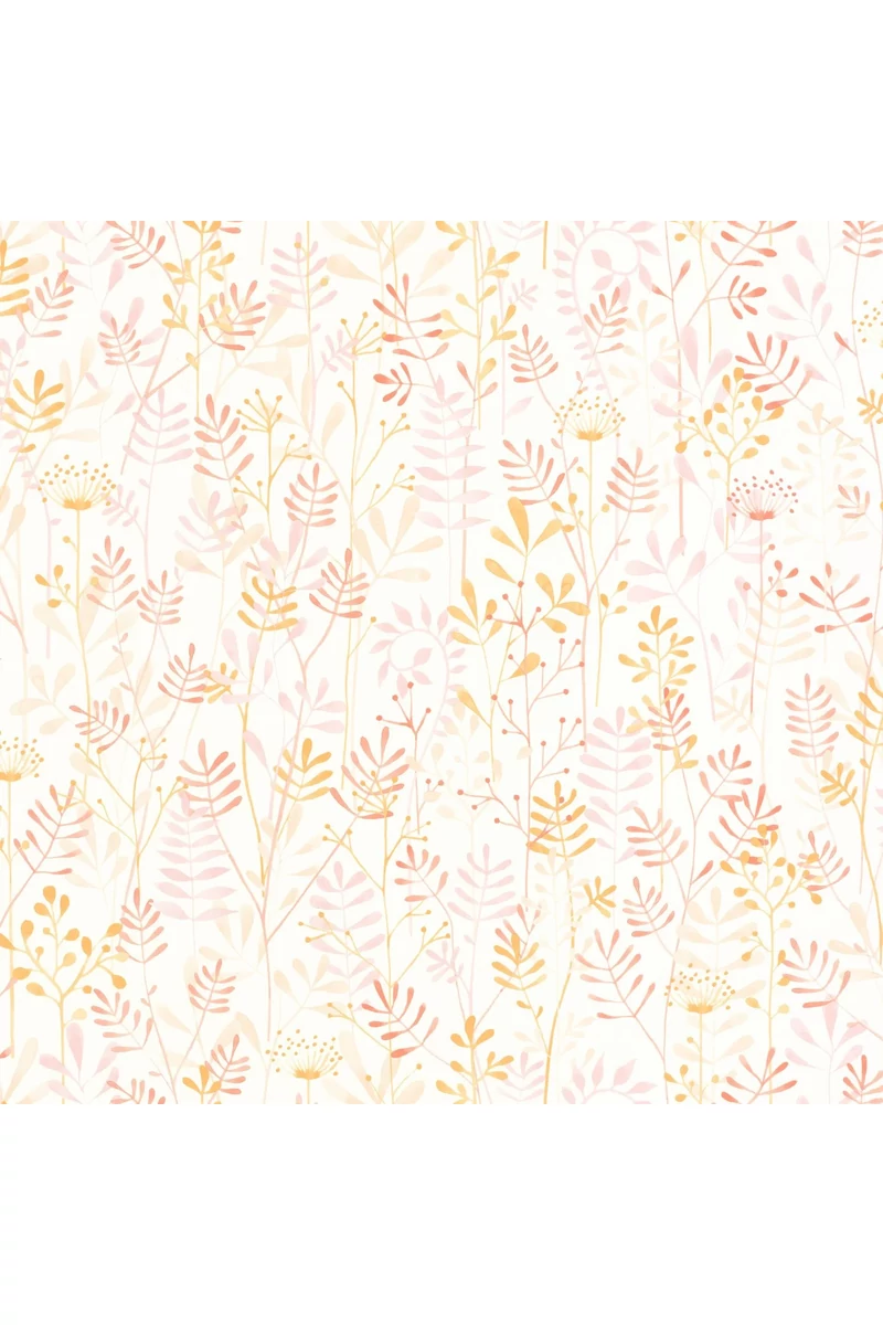 Casadeco Levél mintás rózsaszín vlies tapéta Wild Garden Rose Nude 53 cm X 10 m