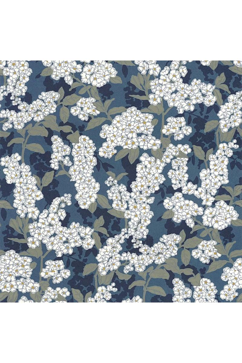 Casadeco Cseresznyevirágos sötétkék vlies tapéta Ume Bleu Encre 53 cm X 10 m