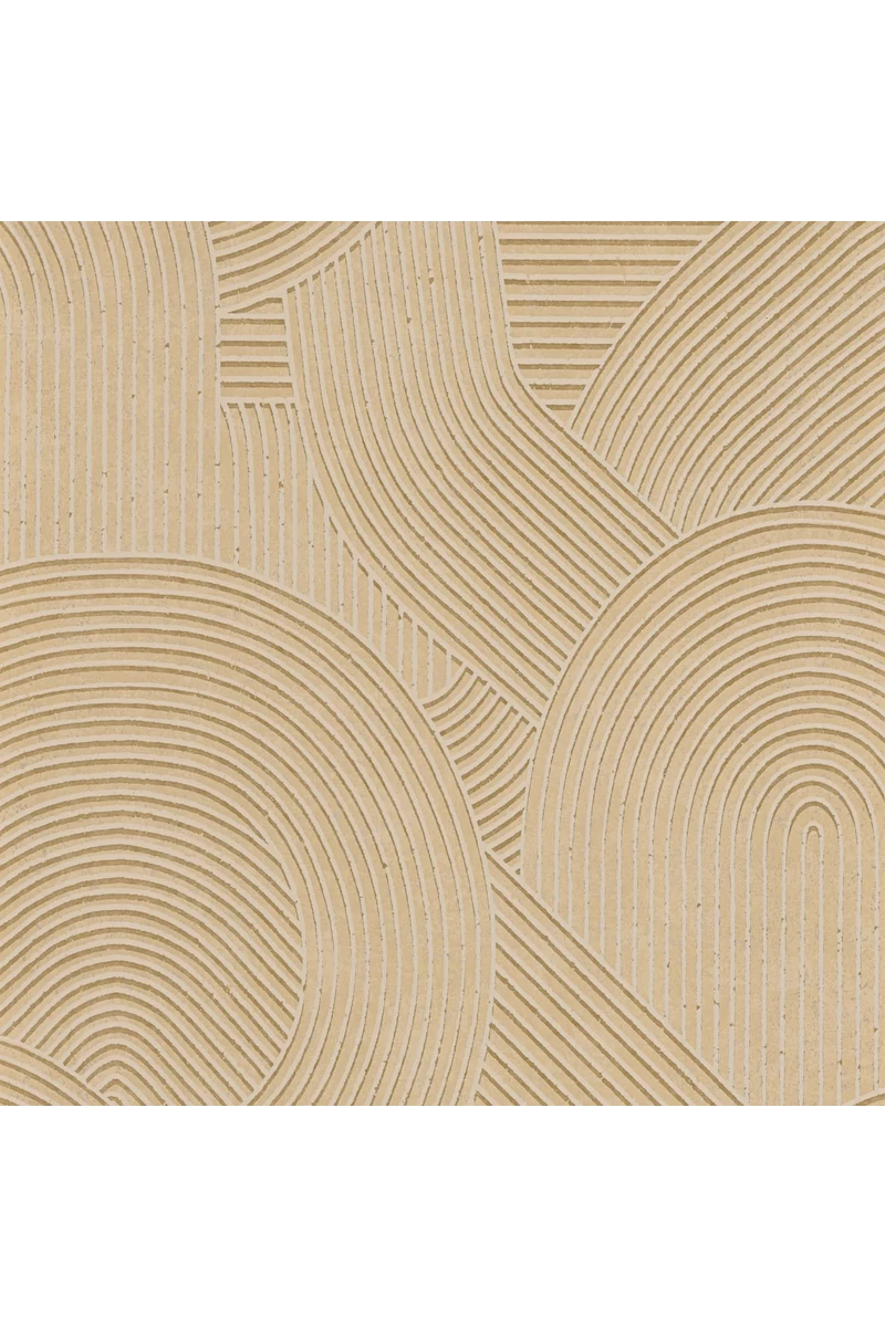 Casadeco 3D hatású modern vonalmintás barna vlies tapéta Jardin Des Pierres Noisette 53 cm X 10 m