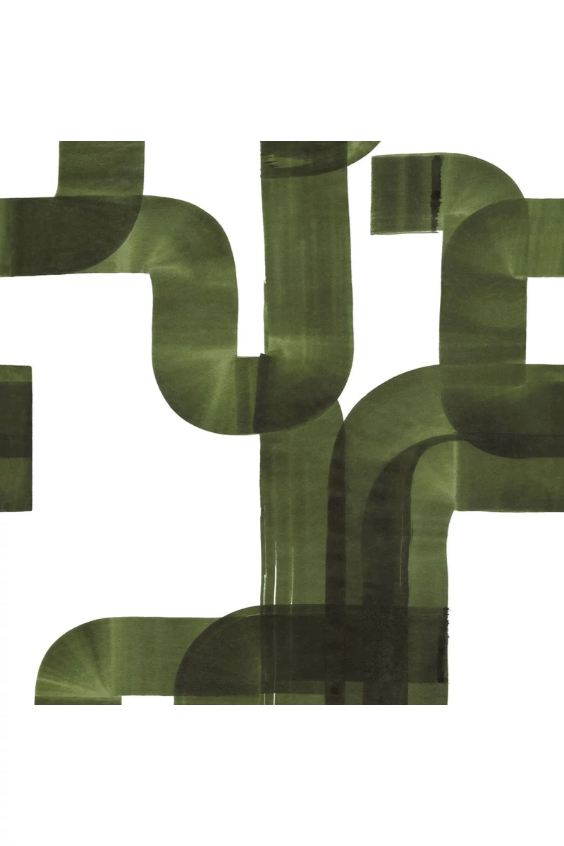 Casadeco Absztrakt mintás modern zöld vlies poszter tapéta Abstract Vert Kaki 50 cm X 3 m