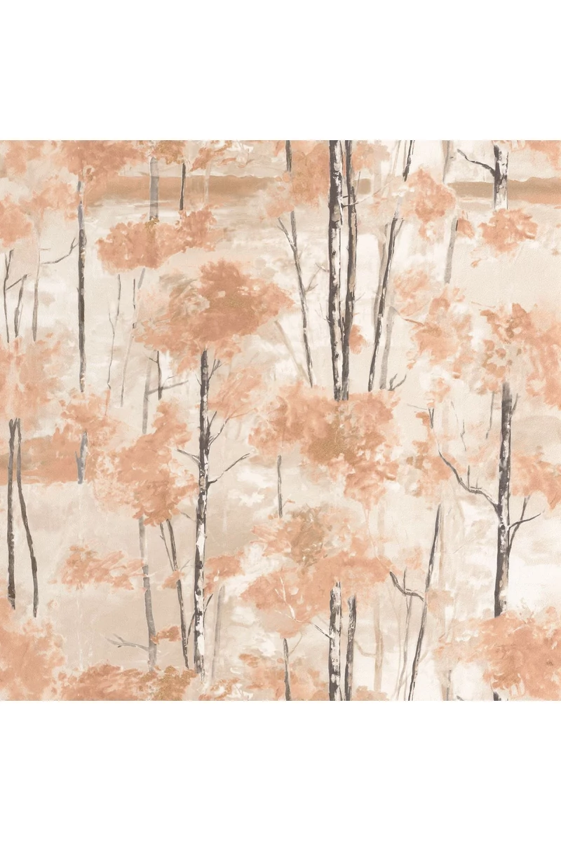 Casadeco Nyírfa mintás elegáns sárga vinyl tapéta Skandinavia Orange Automnal 53 cm X 10 m