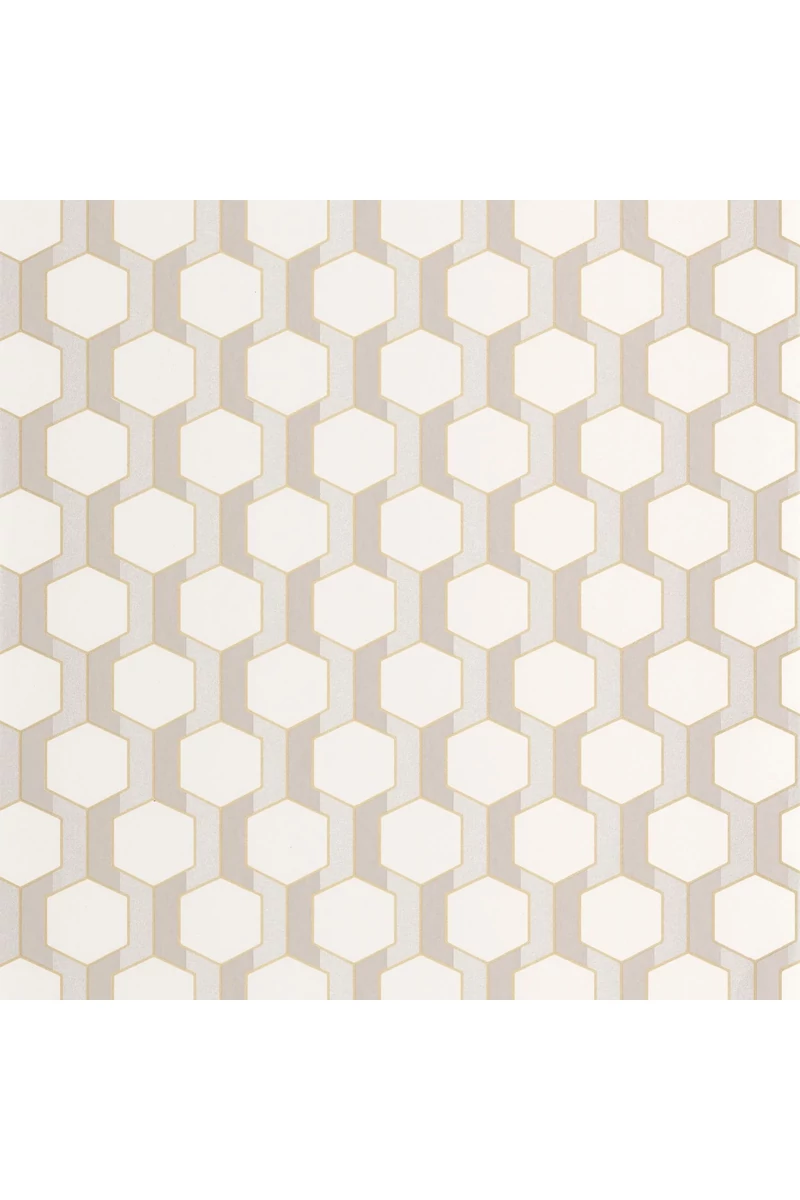 Casadeco Bézs-arany geometriai mintás vlies tapéta Hamilton Naturel 53 cm X 10 m