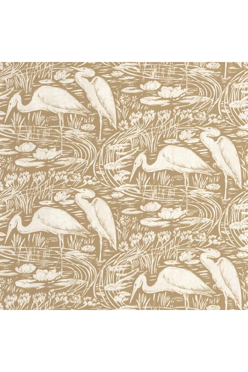 Casadeco Vintage barna vlies tapéta gém madarakkal Euphrate Beige Raphia 53 cm X 10 m