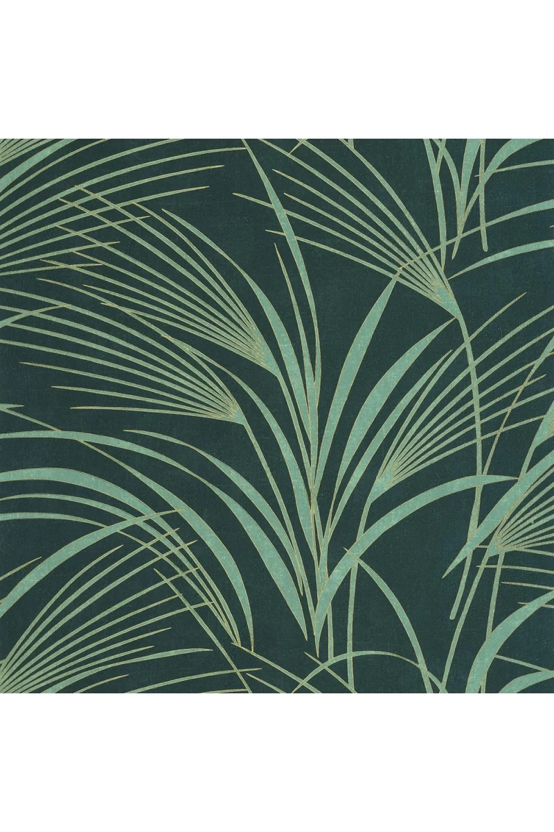 Casadeco Nádszál mintás zöldes kék vinyl tapéta Samarra Bleu Paon 53 cm X 10 m