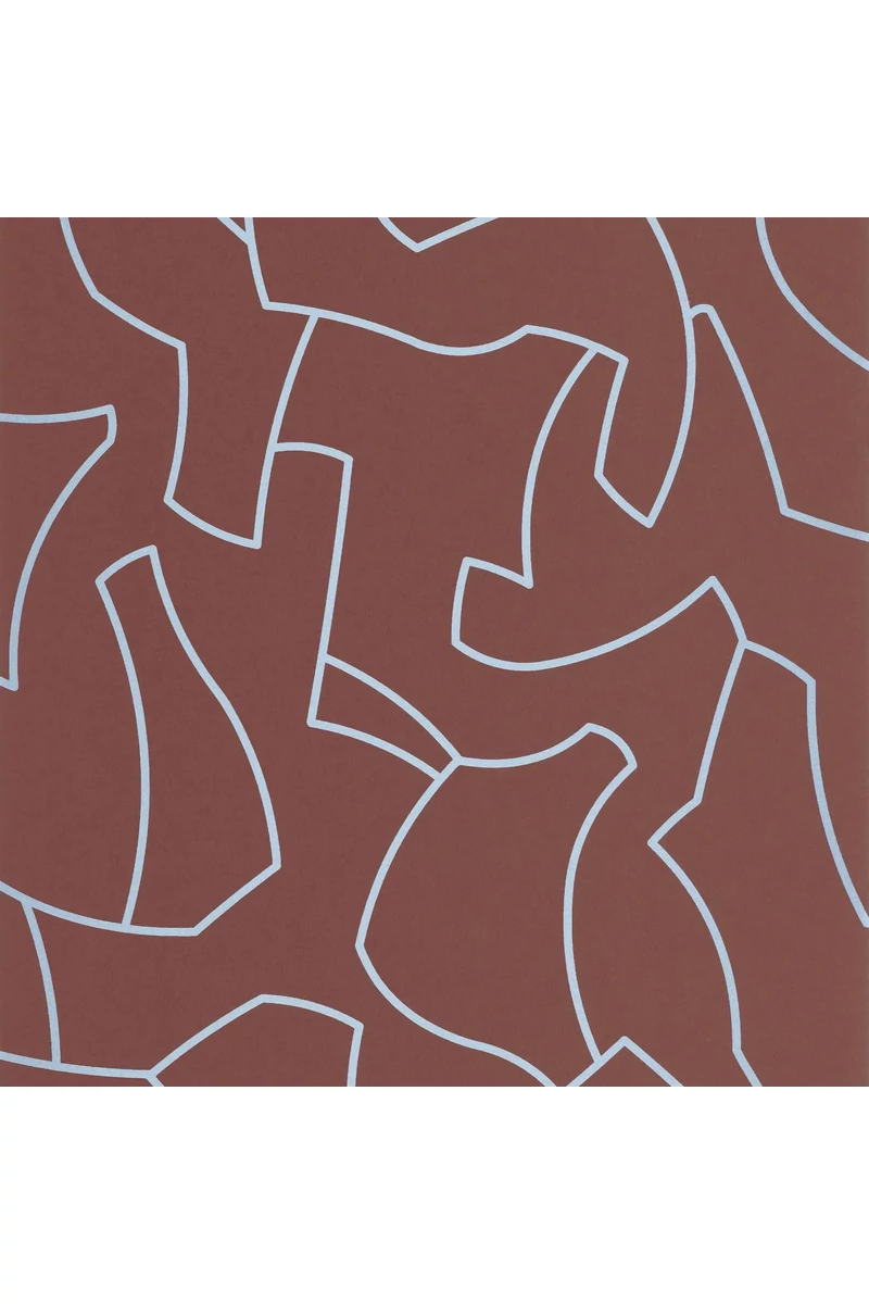 Casasdeco Vonal mintás absztrakt bordó-kék vlies tapéta Maze Game Bordeaux 53 cm X 10 m