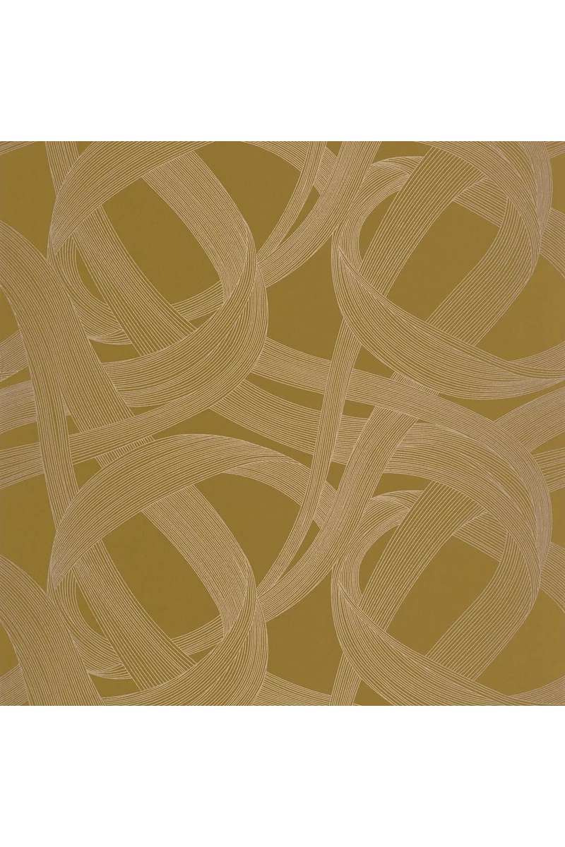 Casadeco Hullám mintás sárgás zöld vlies tapéta Shimmy Olive 53 cm X 10 m