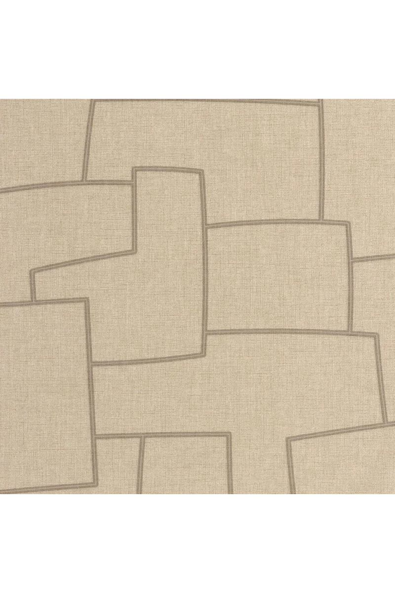 Casadeco Absztrakt geometriai mintás bézs vinyl tapéta Inca Beige Lin 53 cm  X 10 m