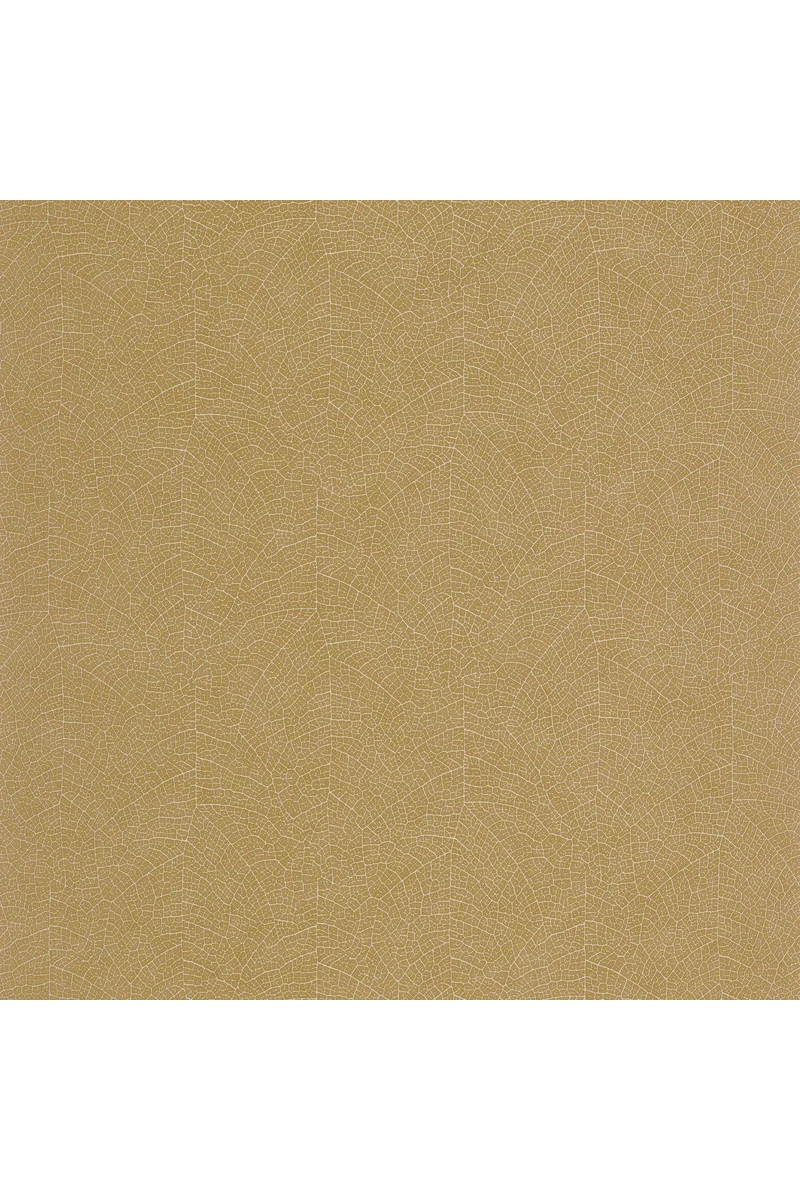 Casadeco Levélerezetes sárgás barna vinyl tapéta Nola Jaune Curry 53 cm X 10 m