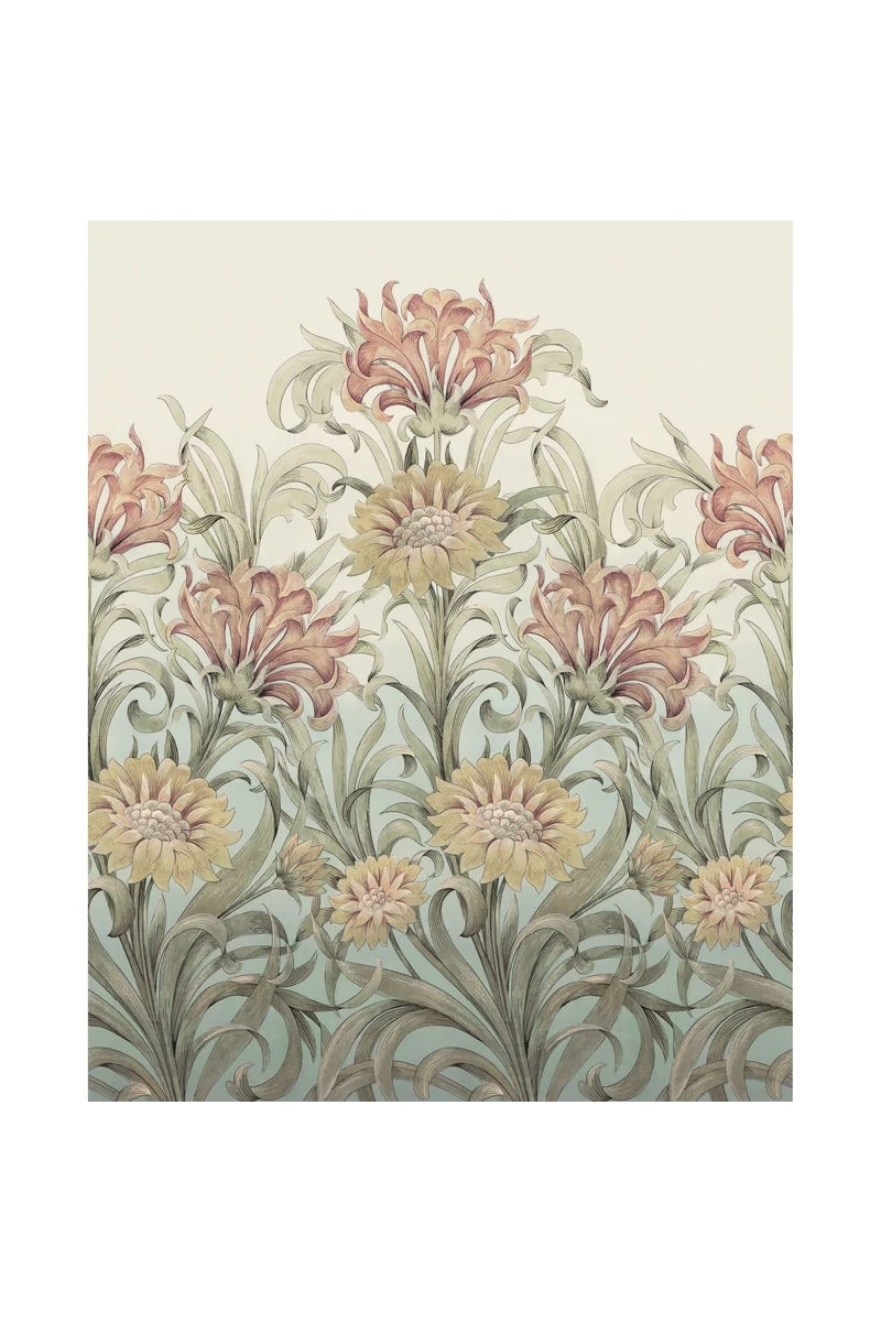 Casadeco virág mintás vlies poszter tapéta The Flower Ballet Vert Feuille 50 cm X 3 m