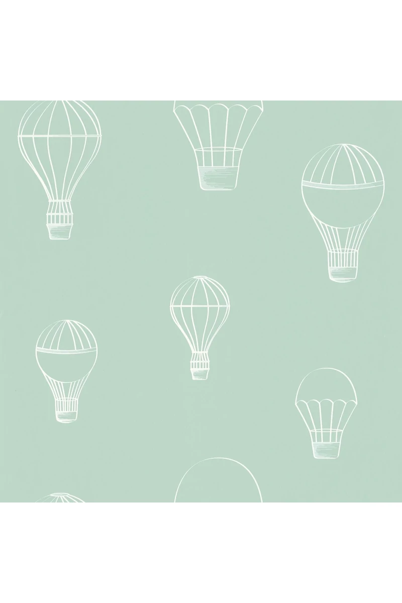 Caselio Hőlégballonos zöld vlies tapéta Voyager Menthe 53 cm X 10 m