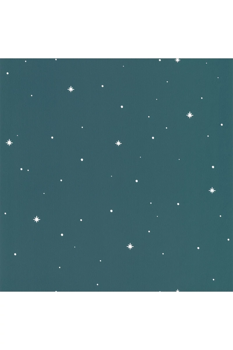 Caselio Csillagos sötétkék vlies tapéta Rever Bleu Nuit Phosphore 53 cm X 10 m