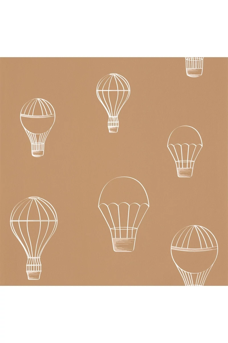 Caselio Hőlégballonos barna vlies tapéta Voyager Camel 53 cm X 10 m