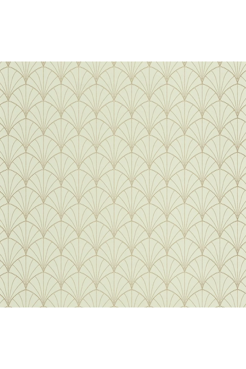 Caselio Pálma mintás art deco zöld-arany vinyl tapéta Edgar Vert Amande Or 53 cm X 10 m