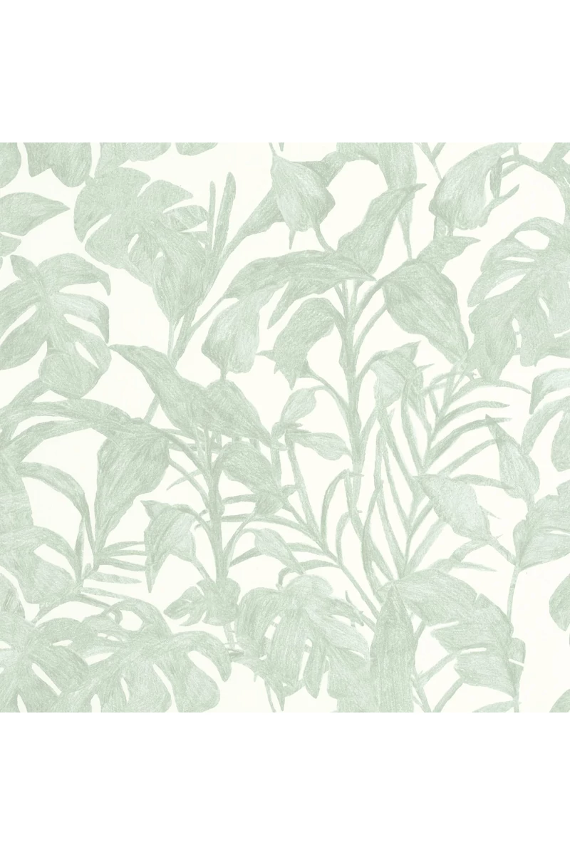 Caselio Levél mintás kékes zöld vinyl tapéta Bogota Vert D'Eau 53 cm X 10 m