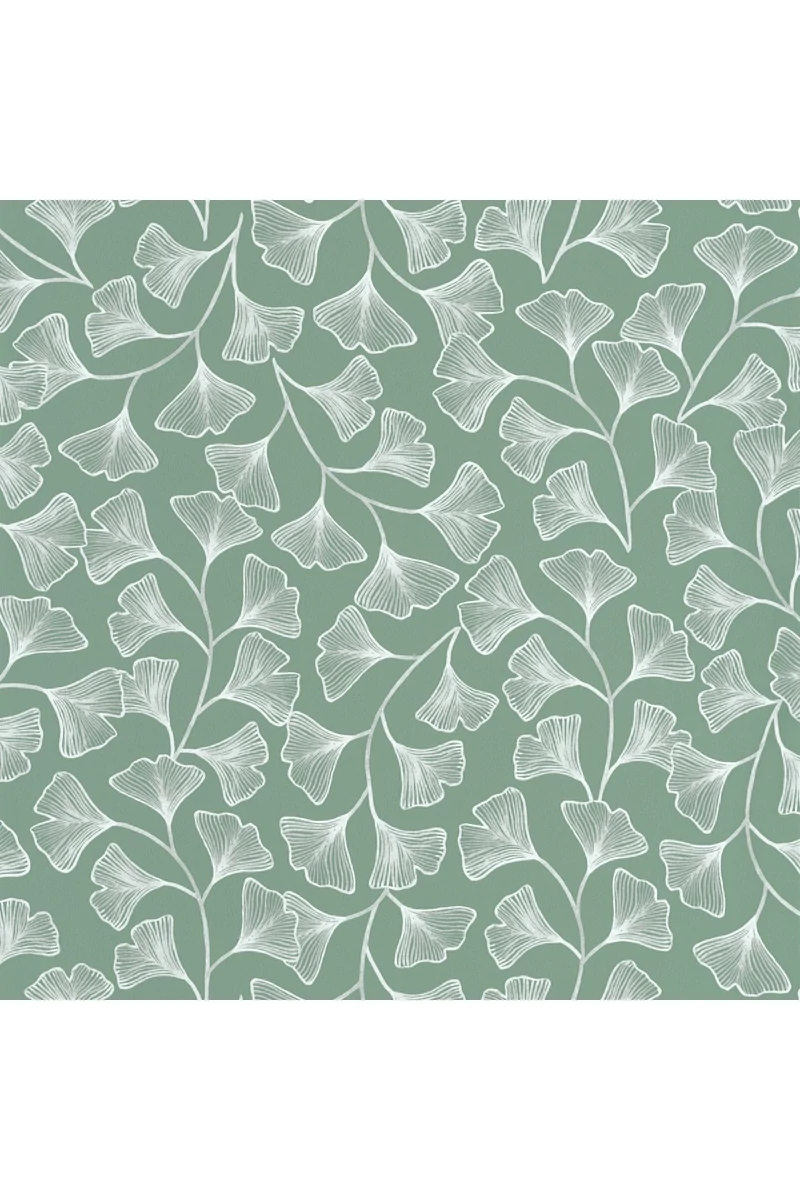 Caselio Ginkgo mintás szürkés zöld vlies tapéta Osaka Vert De Gris 53 cm X 10 m