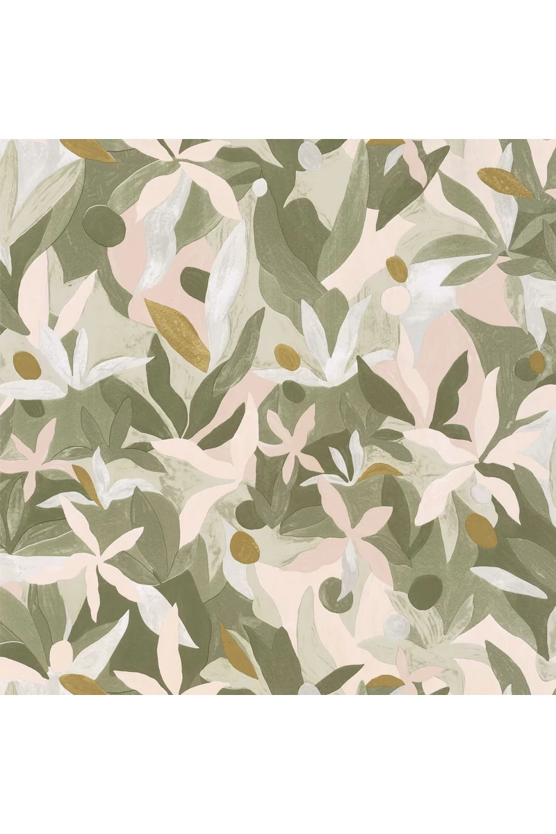 Caselio Modern virág mintás bézs-zöld vlies tapéta Fauve Beige/Kaki/Dore 53 cm X 10 m 