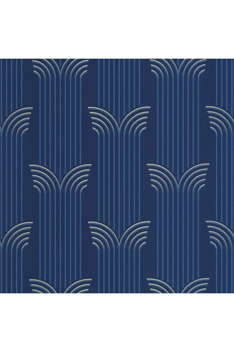 Caselio Art deco kék-arany vinyl tapéta Glamour Bleu Dore 53 cm X 10 m