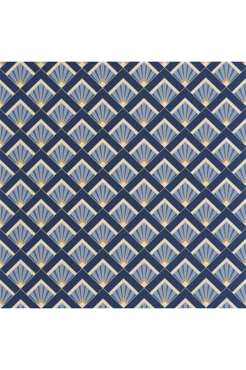 Caselio Art deco glamúr kék-arany vinyl tapéta Effervescence Bleu 53 cm X 10 m