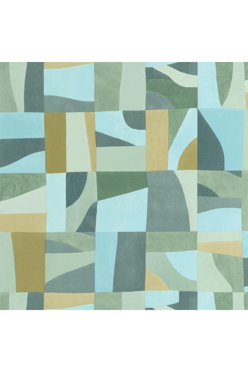 Caselio Absztrakt mintás modern kék-zöld vinyl tapéta Aix Bleu Ocean Vert 53 cm X 10 m