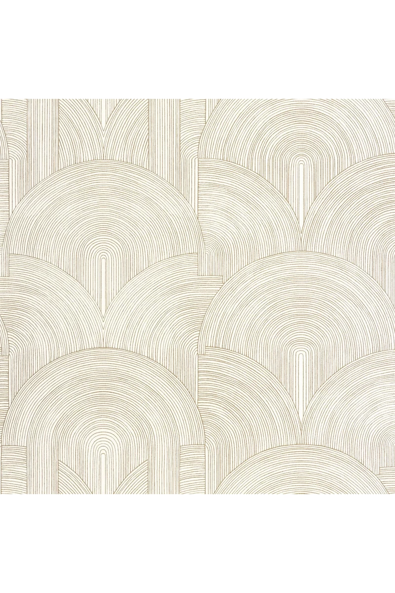 Caselio Art deco geometriai mintás fehér-arany vinyl tapéta Delicacy Blanc Or 53 cm X 10 m