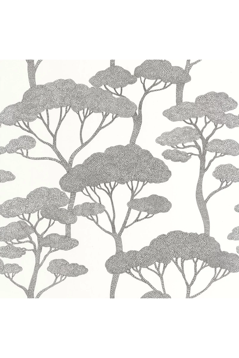 Caselio Fa mintás modern fekete vinyl tapéta Sweet Noir Blanc 53 cm X 10 m